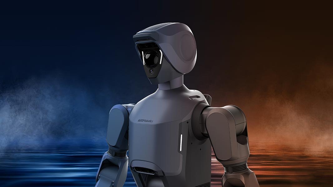 DR02 humanoid robot by Deep Robotics, head with camera module